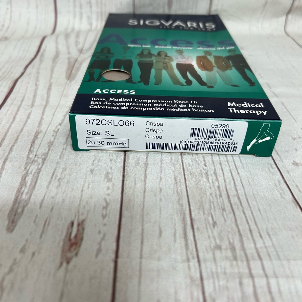 Sigvaris Compression Knee High Stockings Open Toe Small Long Crispa-972CSLO66 - Picture 6 of 10